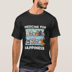 Meine Medizin für Glück heißt Katzen jeden Tag ki T-Shirt