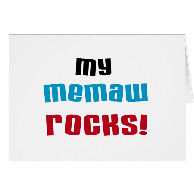 Meine Memaw Rocks T - Shirt und Geschenke (Vorderseite (Horizontal))
