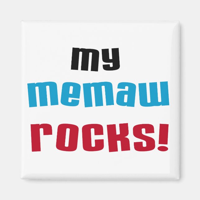 Meine Memaw Rocks T - Shirt und Geschenke Magnet (Vorne)