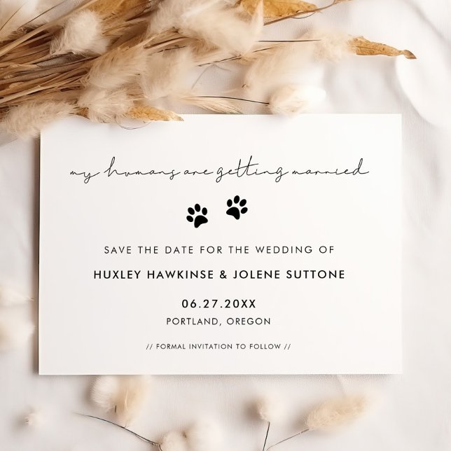 Meine Menschen heiraten Minimalistische Hundekuche Save The Date (Von Creator hochgeladen)