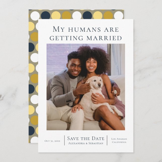 Meine Menschen heiraten Personalisiert Hochzeit Save The Date (Vorne/Hinten)