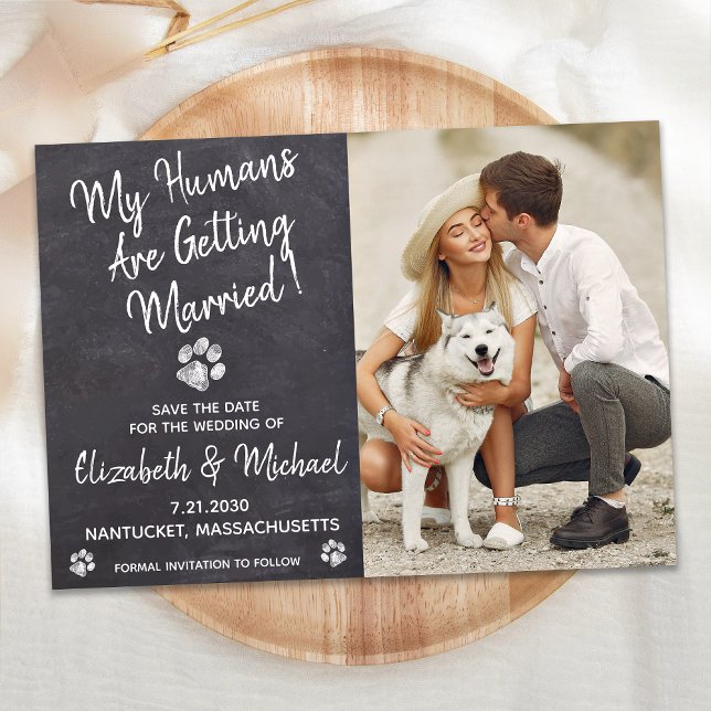 Meine Menschen heiraten rustikale Hunde Hochzeit Save The Date (Von Creator hochgeladen)