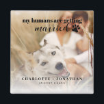 Meine Menschen heiraten Save the Date Hund Magnet<br><div class="desc">Mein Mensch verheiratet Hund speichert den Datums-Magneten</div>