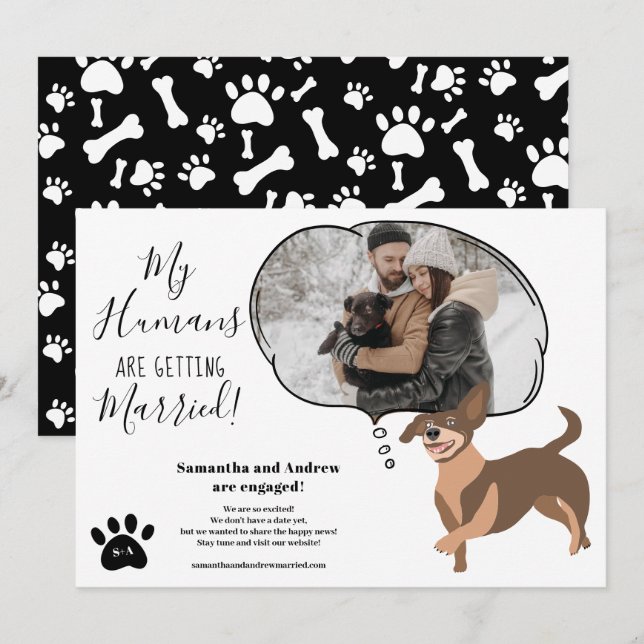 Meine Menschen heiraten Verlobung lustiges Foto Ankündigung (Vorne/Hinten)