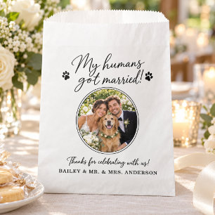 Meine Menschen sind verheiratet Hund Foto Hochzeit Geschenktütchen