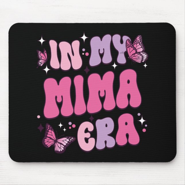 Meine Mima Era Funny Butterfly Groovy Retro Mütter Mousepad (Vorne)