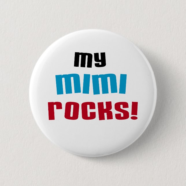 Meine Mimi Rocks T - Shirt und Geschenke Button (Vorderseite)