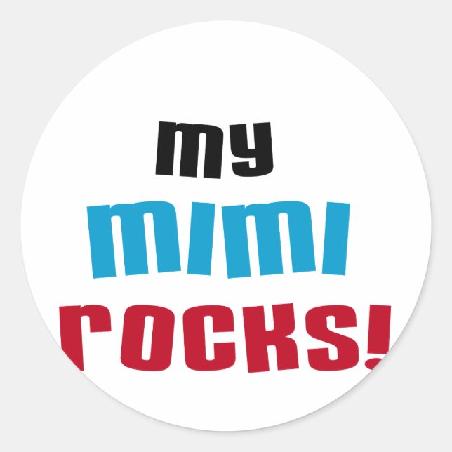 Meine Mimi Rocks T - Shirt und Geschenke Runder Aufkleber (Vorderseite)