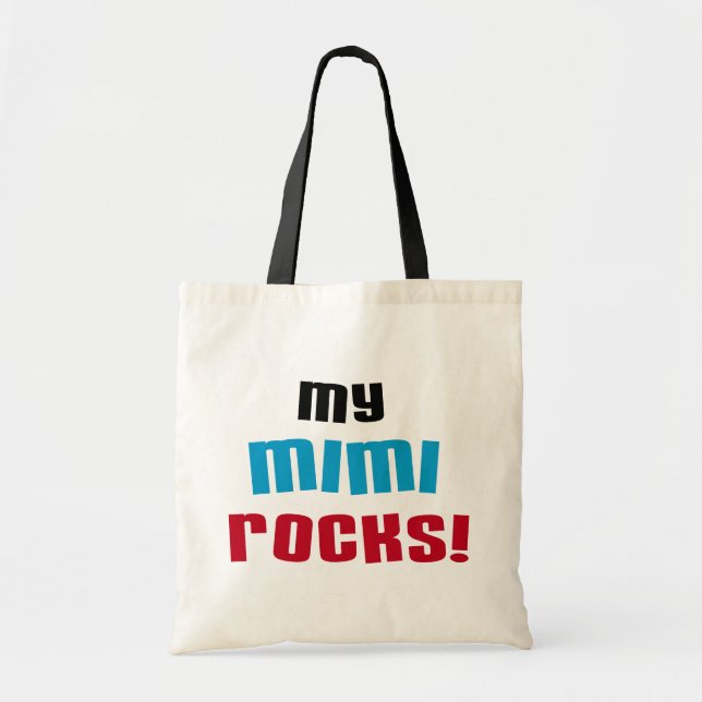 Meine Mimi Rocks T - Shirt und Geschenke Tragetasche (Vorne)