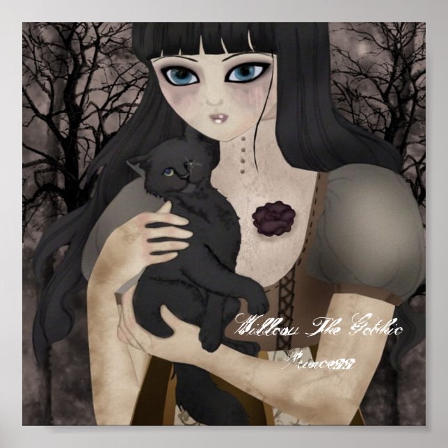 Meine mit Augen Schwarze Feline Poster (Vorne)