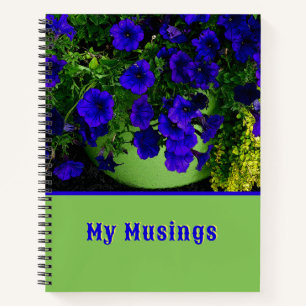 "MEINE MUSINGS" TIEF ROYAL BLUE PETUNIAS /JOURNAL NOTIZBUCH