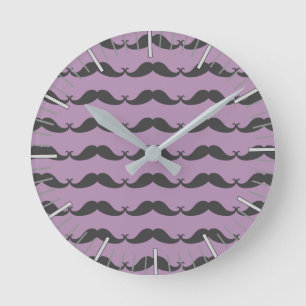 Meine Mustache-Uhr Runde Wanduhr