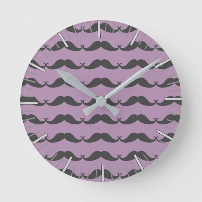 Meine Mustache-Uhr Runde Wanduhr (Vorderseite)