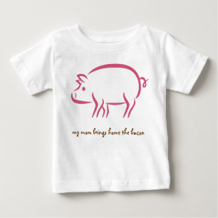 Meine Mutter bringt Zuhause Speck, arbeitende Mütt Baby T-shirt