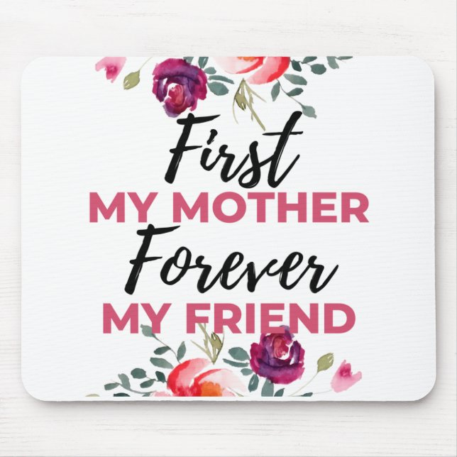 Meine Mutter für immer mein Freund schwarz Mousepad (Vorne)