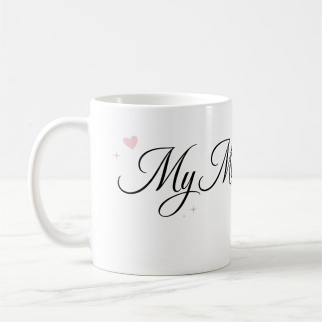 Meine Mutter ist die Beste Elegant Script Tasse (Links)