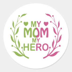 Meine Mutter mein Held Muttertag Geschenkidee best Runder Aufkleber