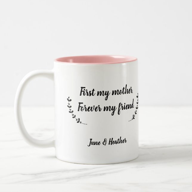 Meine Mutter, meine Freundin, meine Mutter für imm Zweifarbige Tasse (Links)