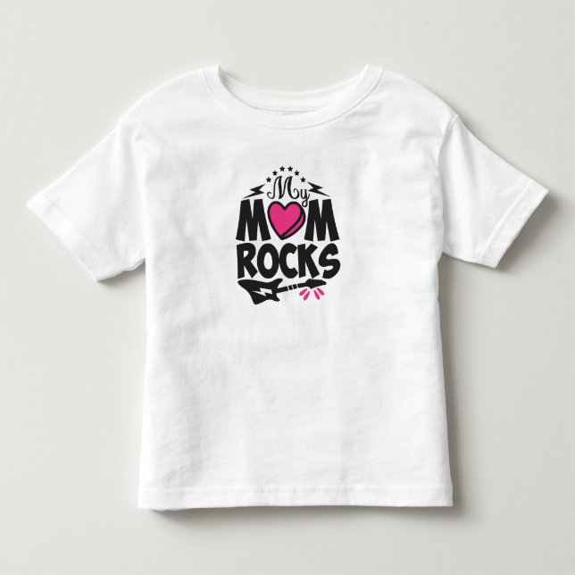 Meine Mutter rockt Kleinkind T-shirt (Vorderseite)