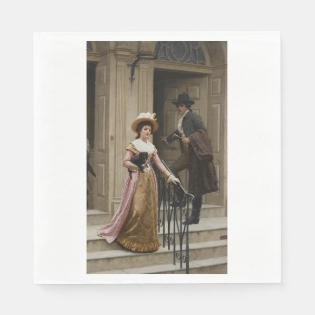 Meine Nachbarin nebenan (Flirting Couple) (Schönhe Serviette (Vorderseite)