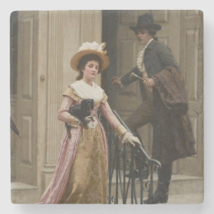 Meine Nachbarin nebenan (Flirting Couple) (Schönhe Steinuntersetzer