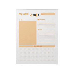 Meine nächste Idee Orange Notepad Notizblock
