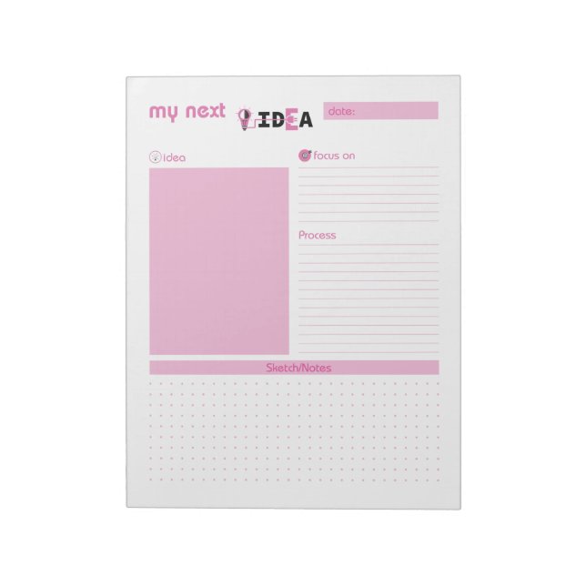 Meine nächste Idee rosa Notepad Notizblock (Rotiert)