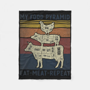 Meine Nahrungsmittelpyramide Iss Fleisch Wiederhol Fleecedecke