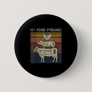 Meine Nahrungsmittelpyramide - Lustiger Bbq-Witz - Button
