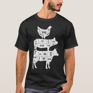 Meine Nahrungsmittelpyramide Niedliche Kühe Tier T-Shirt