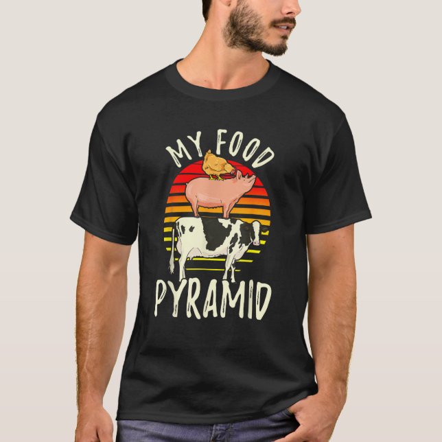 Meine Nahrungspyramide Fleisch Eater Carnivoriere  T-Shirt (Vorderseite)