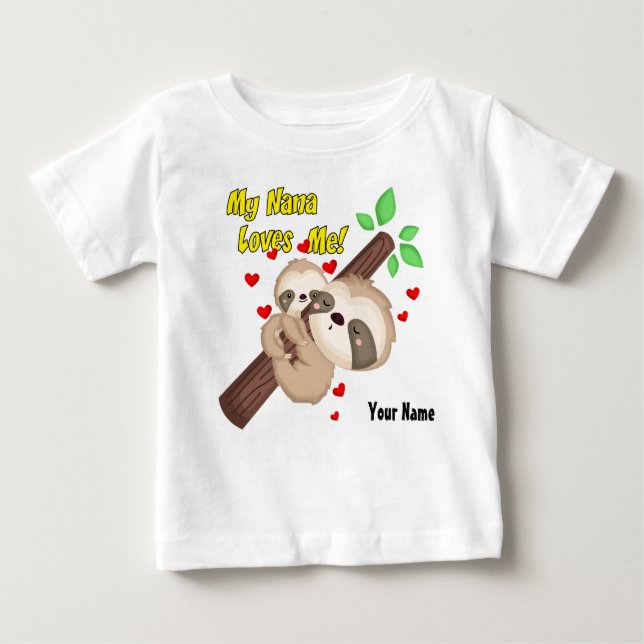 Meine Nana Lieben Me Sloth Baby T-shirt (Vorderseite)