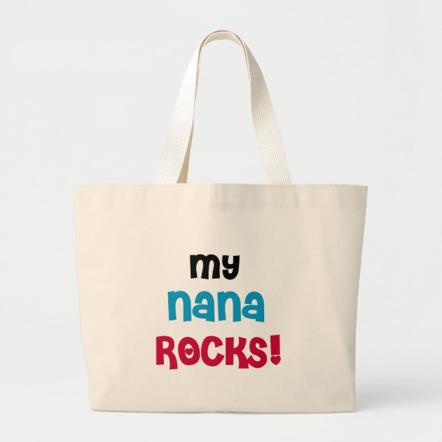 Meine Nana Rocks T - Shirt und Geschenke Jumbo Stoffbeutel (Vorne)