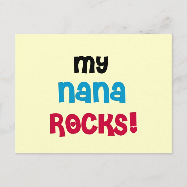 Meine Nana Rocks T - Shirt und Geschenke Postkarte (Vorderseite)