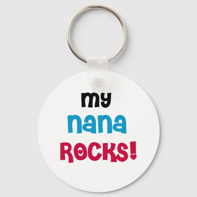 Meine Nana Rocks T - Shirt und Geschenke Schlüsselanhänger (Vorderseite)
