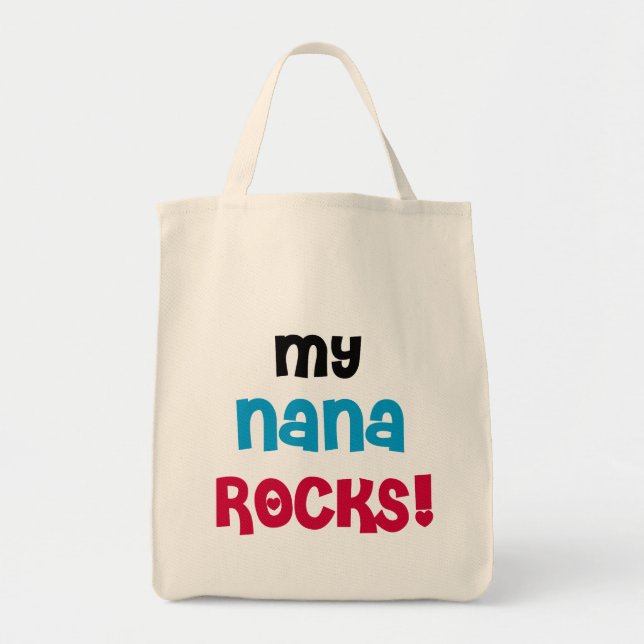 Meine Nana Rocks T - Shirt und Geschenke Tragetasche (Vorne)