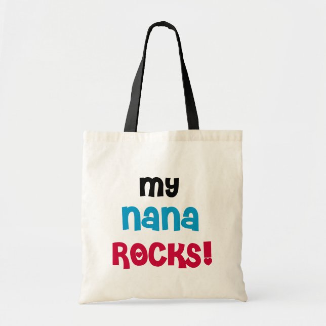 Meine Nana Rocks T - Shirt und Geschenke Tragetasche (Vorne)