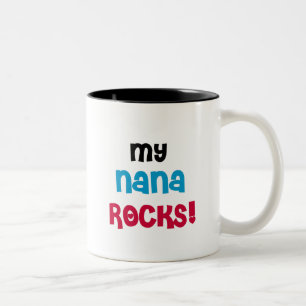 Meine Nana Rocks T - Shirt und Geschenke Zweifarbige Tasse