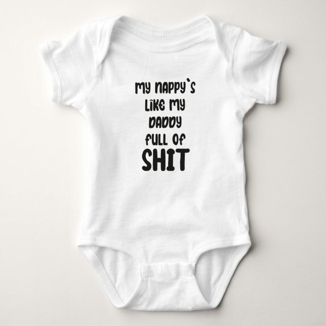 Meine Nappy ist wie mein Papa, lustiges Baby Vest Baby Strampler (Vorderseite)