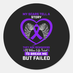 Meine Narben erzählen eine Lila Hodgkin-Lymphom-Aw Runder Aufkleber