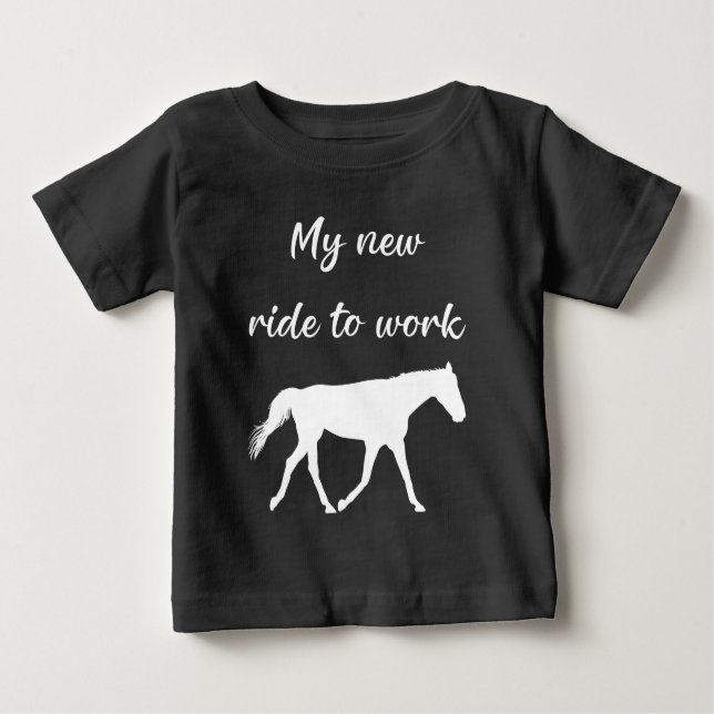 Meine neue Reise zur Arbeit bei Pferdefreude Baby T-shirt (Vorderseite)