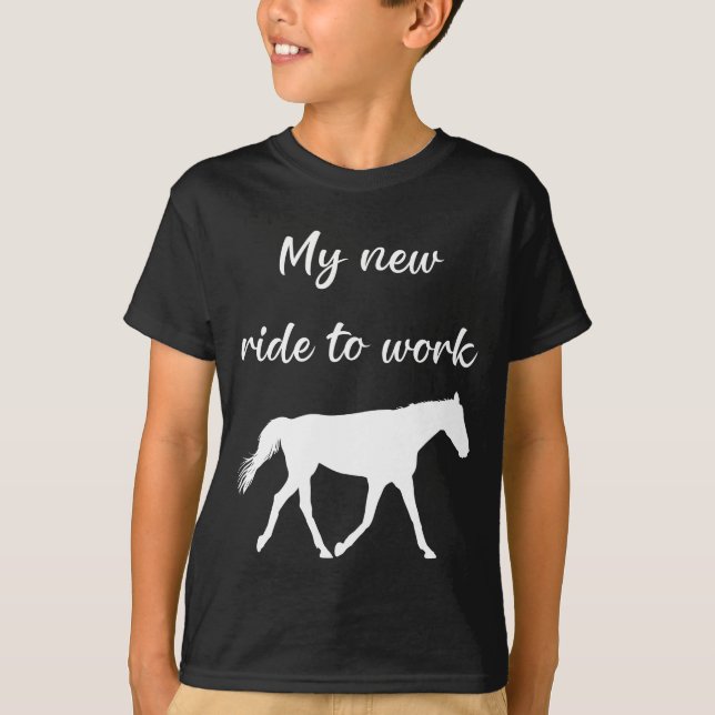 Meine neue Reise zur Arbeit bei Pferdefreude T-Shirt (Vorderseite)
