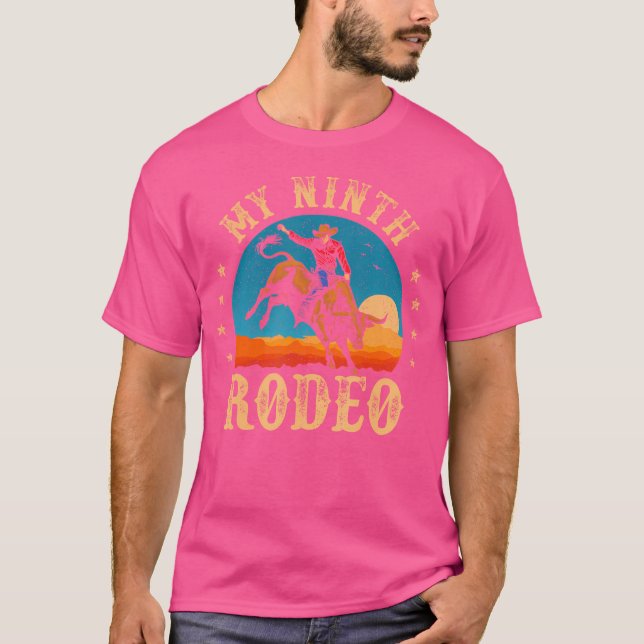 Meine neunte Rodeo 9 Jahre alter Cowboy 9. Geburts T-Shirt (Vorderseite)