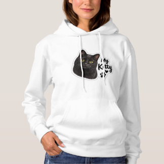 Meine niedliche schwarze Katzenliebhaber Ästhetik Hoodie