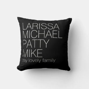 meine niedlichen schönen Familiennamen, Typografie Kissen