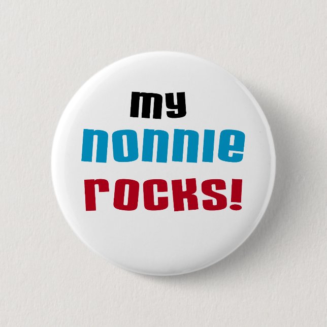 Meine Nonnie Rocks T - Shirt und Geschenke Button (Vorderseite)