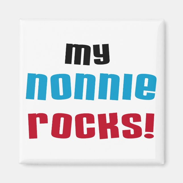 Meine Nonnie Rocks T - Shirt und Geschenke Magnet (Vorne)