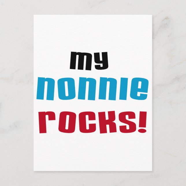 Meine Nonnie Rocks T - Shirt und Geschenke Postkarte (Vorderseite)