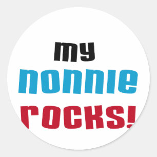 Meine Nonnie Rocks T - Shirt und Geschenke Runder Aufkleber