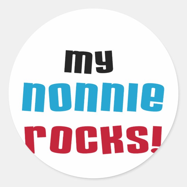 Meine Nonnie Rocks T - Shirt und Geschenke Runder Aufkleber (Vorderseite)